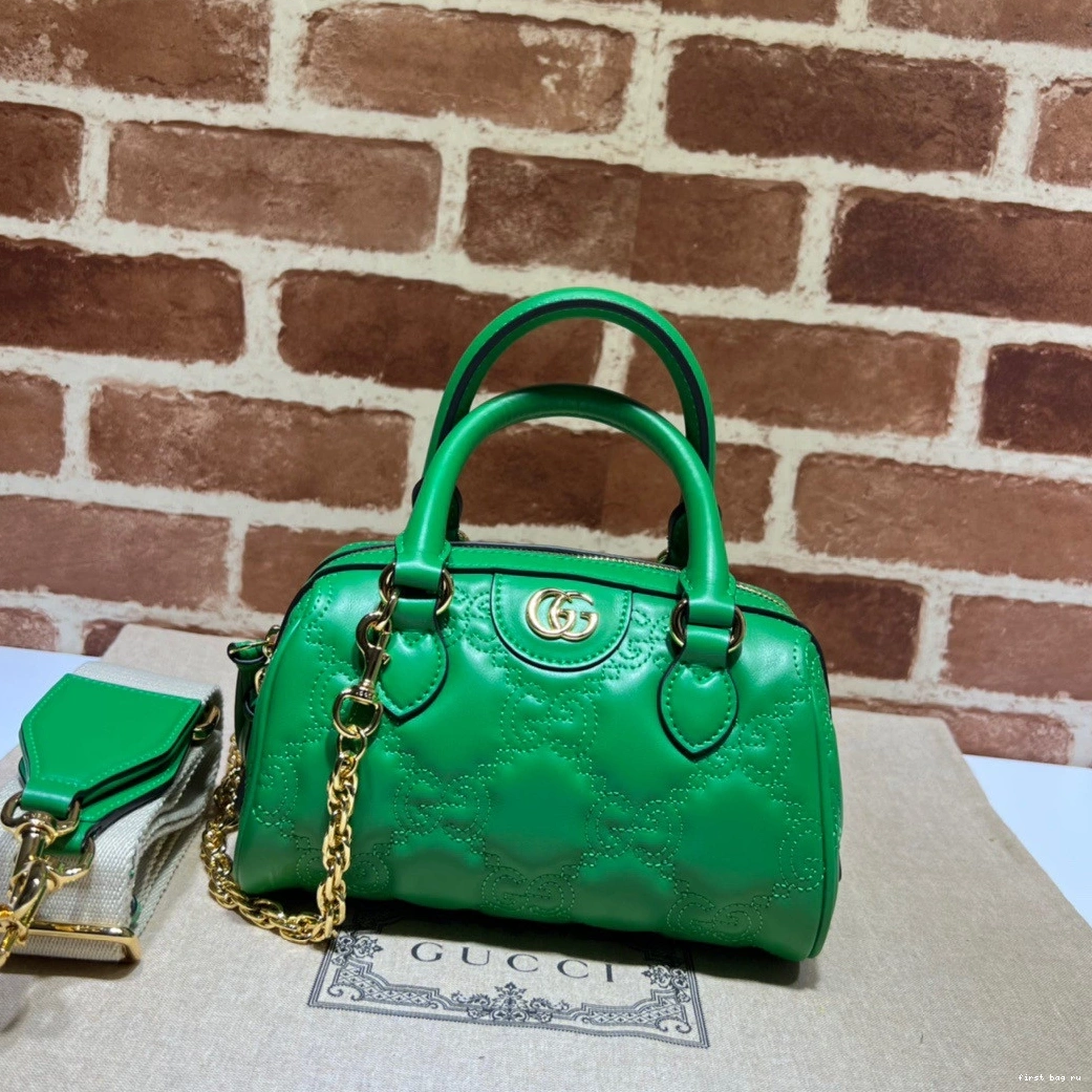 Firstbag ru top leather matelassé GG handle bag GUCCI 0814
